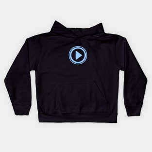Blue Play button. Just click me, please! Kids Hoodie